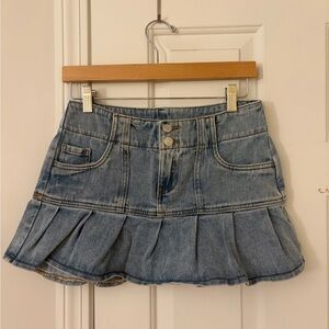 PacSun Blue Pleated Mini Skirt